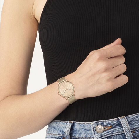 Montre Lacoste Crocorigin Bicolore Doré / Rose - Montres classiques Femme | Marc Orian