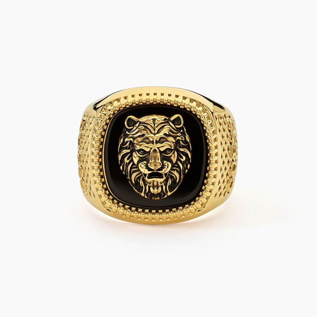 Chevali&egrave;re Guess Lion King Acier Dor&eacute; - Bijoux fantaisie Homme | Marc Orian