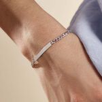 Bracelet Identit&eacute; Casper Argent Blanc - Gourmettes Femme | Marc Orian