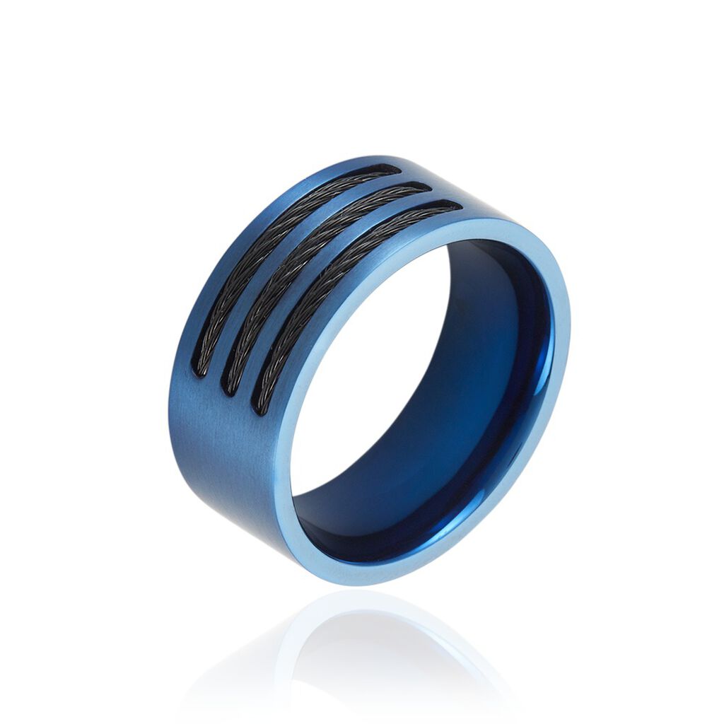 Bague Acier Bleu Luke - Bijoux fantaisie Homme | Marc Orian