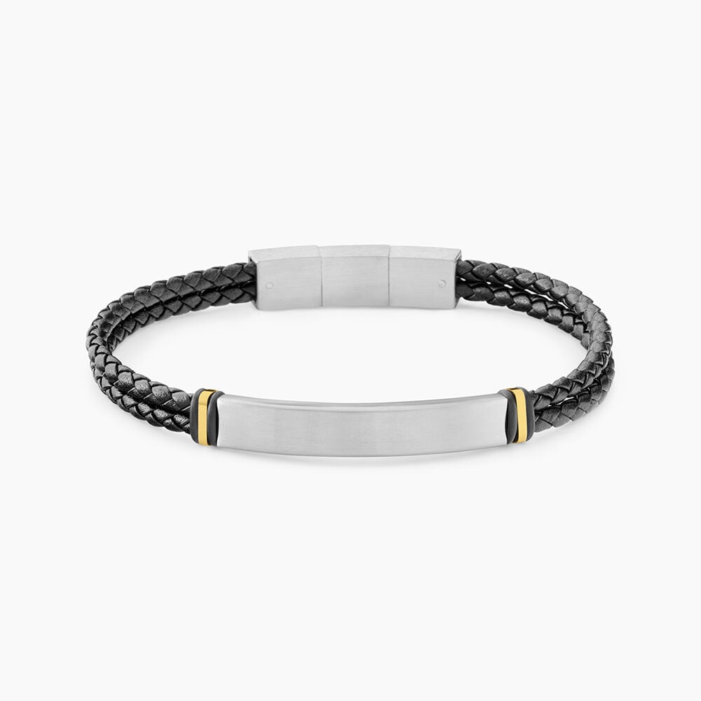 Bracelet Jourdan Cuir De Vache Noir - Bracelets cuir Homme | Marc Orian