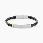Bracelet Jourdan Cuir De Vache Noir - Bracelets cuir Homme | Marc Orian