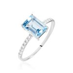 Bague Or Blanc Mone Topaze Et Oxydes De Zirconium - Bagues pierres fines Femme | Marc Orian