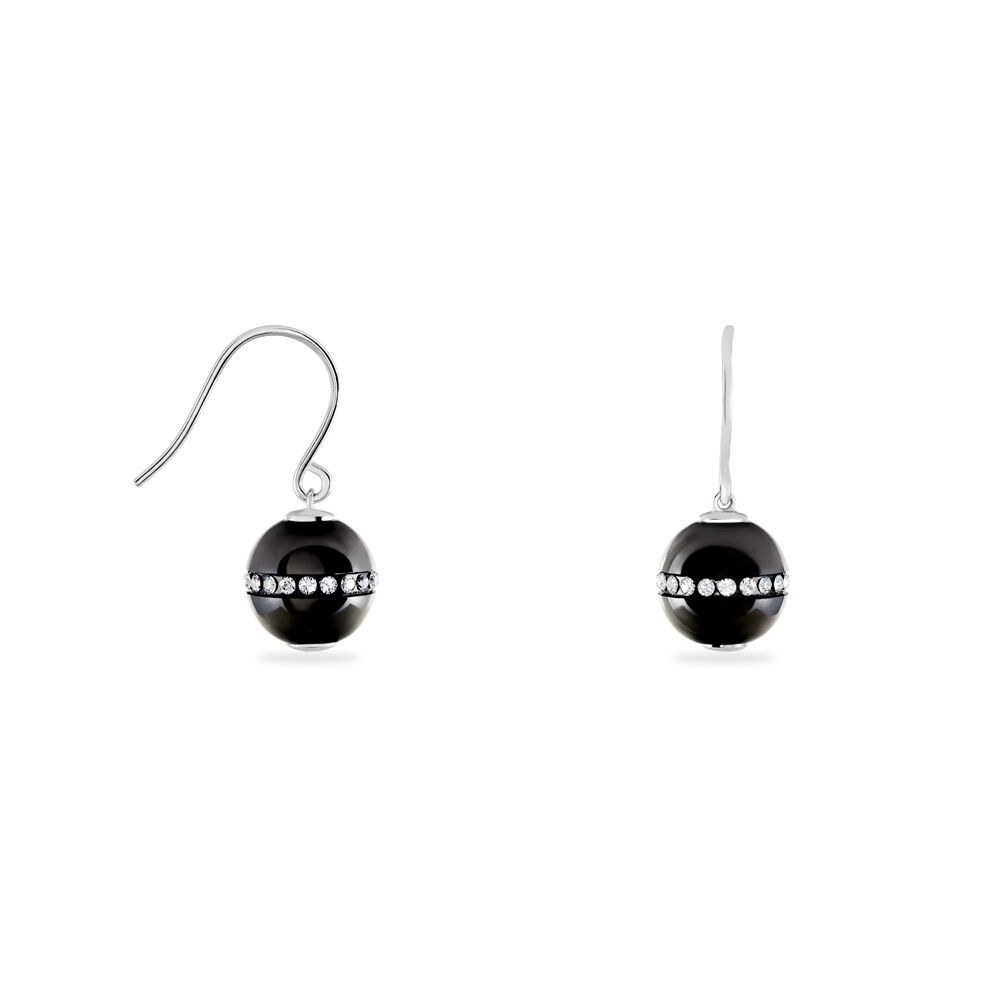 Boucles D'oreilles Pendantes Nina Cera Argent  Strass Et C&eacute;ramique - Pendantes Femme | Marc Orian