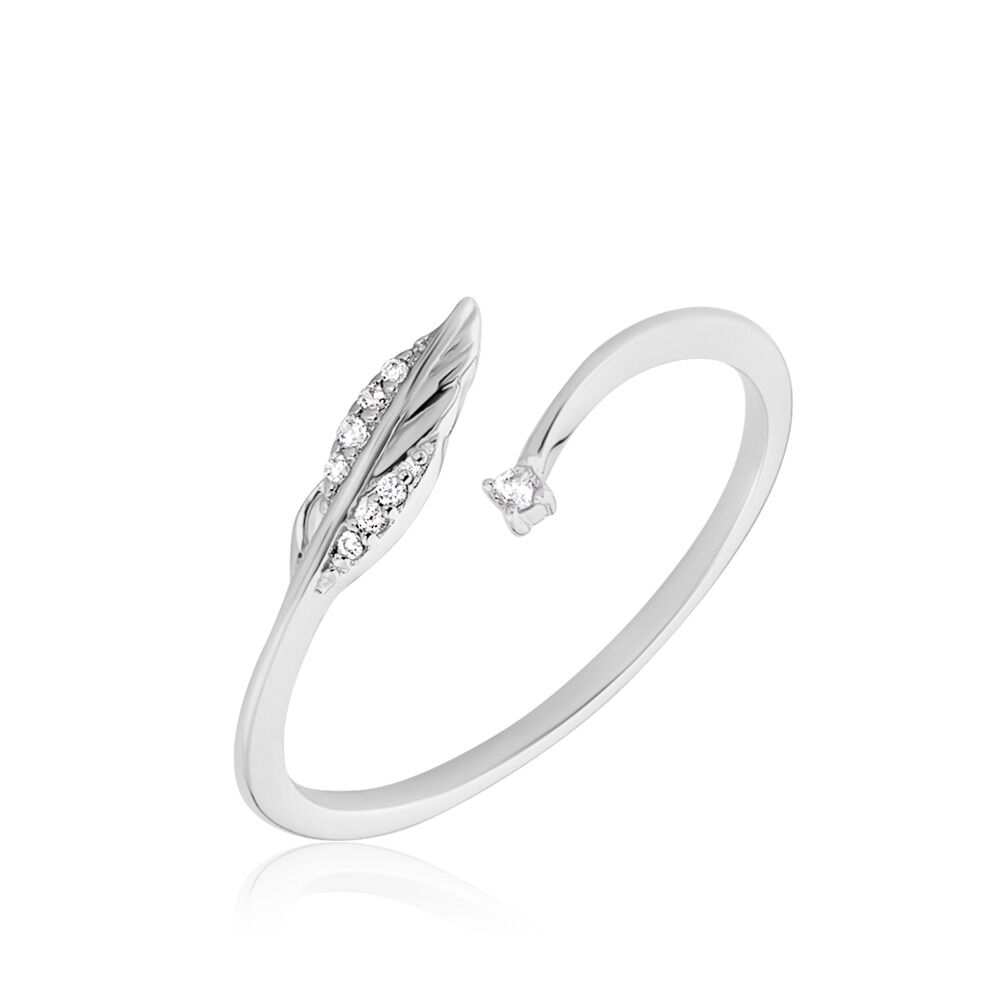 Bague Feath Argent Blanc Oxyde De Zirconium -  Femme | Marc Orian