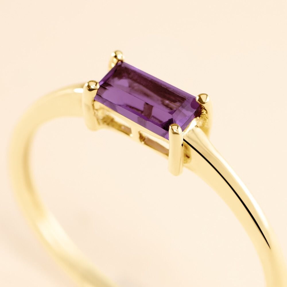 Bague Nottingham Or Jaune Améthyste - Bagues pierres fines Femme | Marc Orian