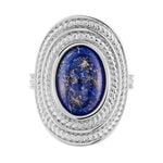Bague Takara Argent Blanc Lapis Lazuli - Bagues de promesse Femme | Marc Orian
