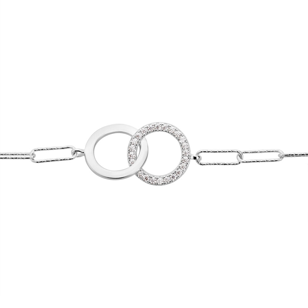 Bracelet Argent Satin Oxydes De Zirconium - Bracelets Anneaux Entrelaces Femme | Marc Orian