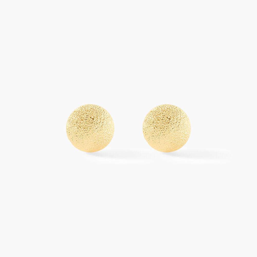 Boucles D'oreilles Puces Fidelia Boule Sablee Or Jaune - Puces Femme | Marc Orian