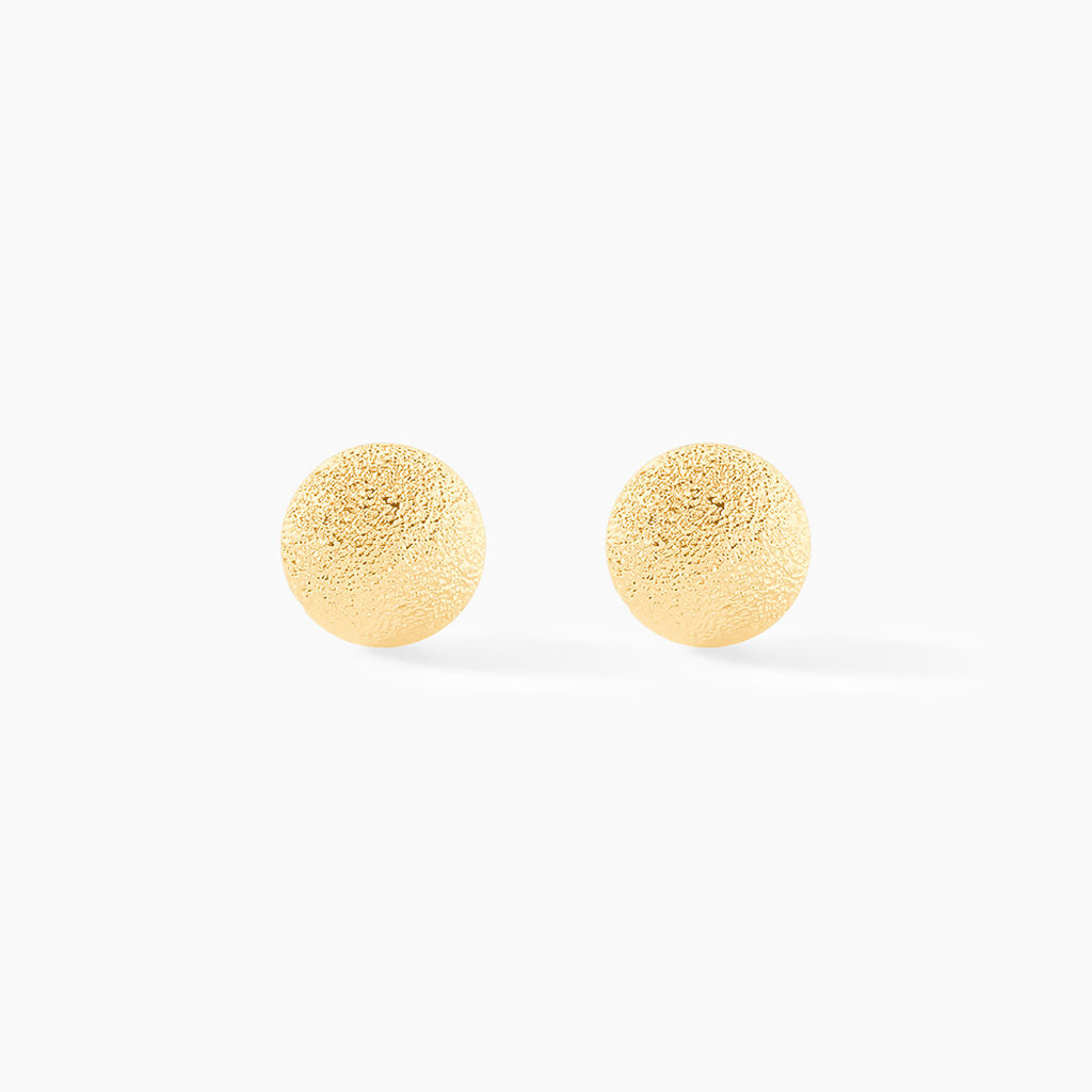 Boucles D'oreilles Puces Fidelia Boule Sablee Or Jaune - Puces Femme | Marc Orian