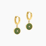 Cr&eacute;oles Adenor Acier Jaune Aventurine Cristal - Boucles d'oreilles pampille Femme | Marc Orian