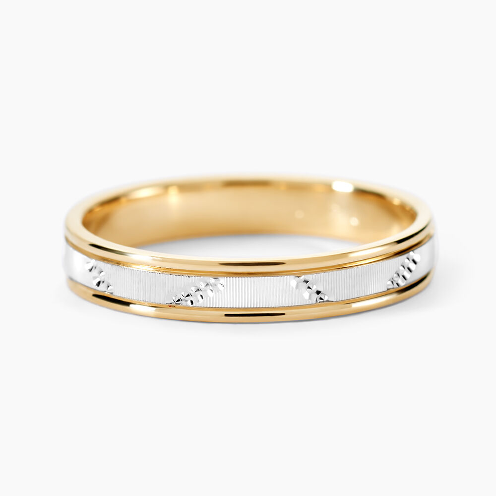 Alliance Or Bicolore Jaune / Blanc Tyssia - Alliances duo Unisex | Marc Orian