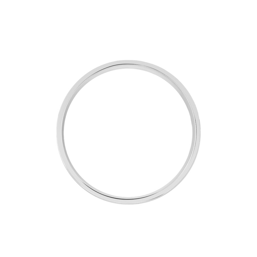 Alliance Nelida Ruban Plat Argent Blanc - Alliances personnalisées Famille | Marc Orian