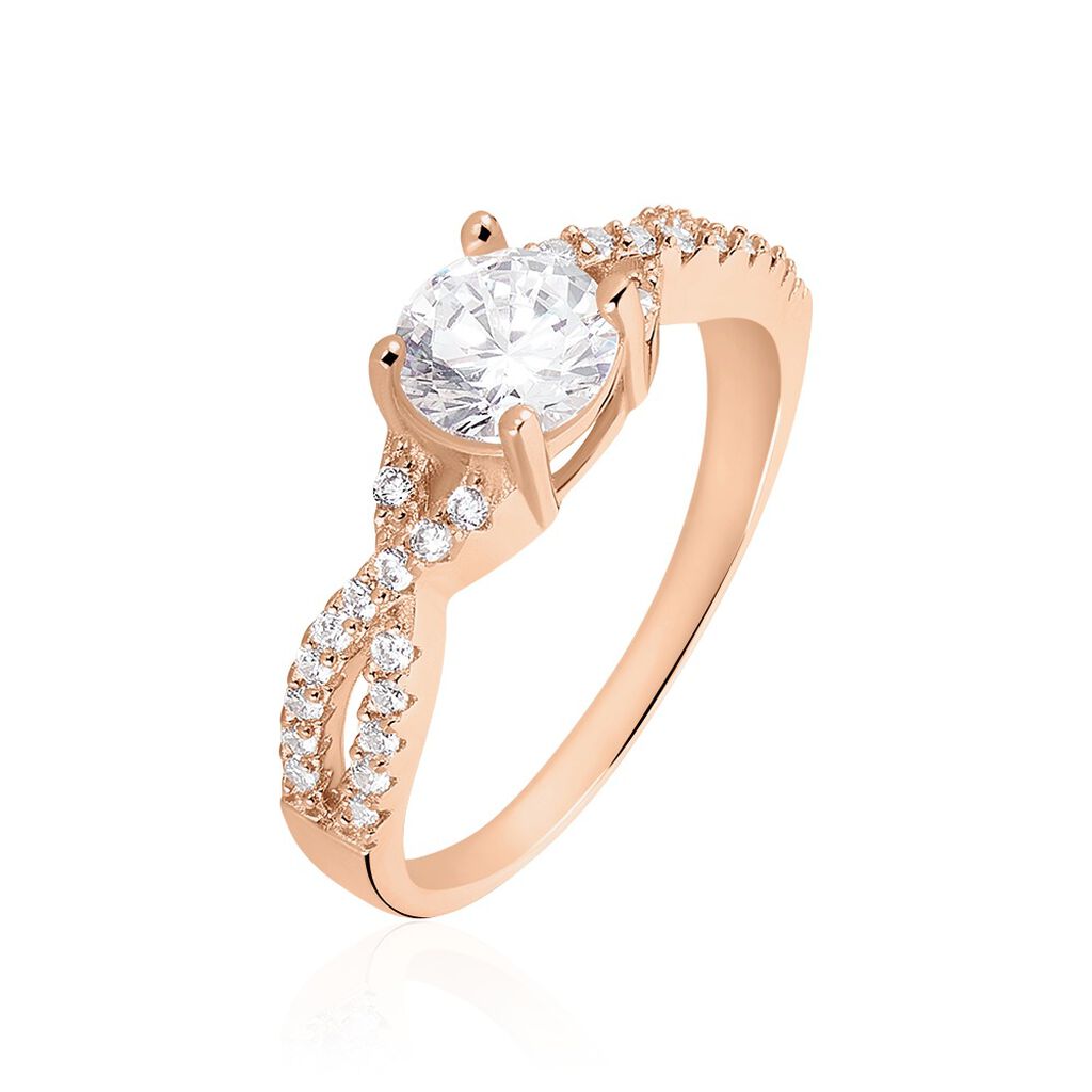 Bague Karin Argent Rose Oxyde De Zirconium - Solitaires Femme | Marc Orian