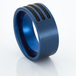 Bague Acier Bleu Luke - Bijoux fantaisie Homme | Marc Orian
