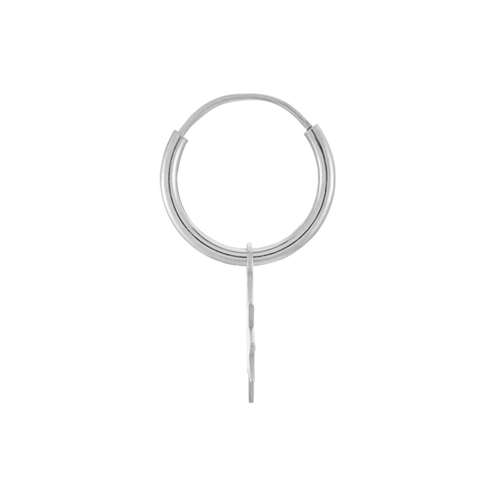 Cr&eacute;ole Unitaire Cathryn Argent Blanc - Piercings d'oreilles Femme | Marc Orian