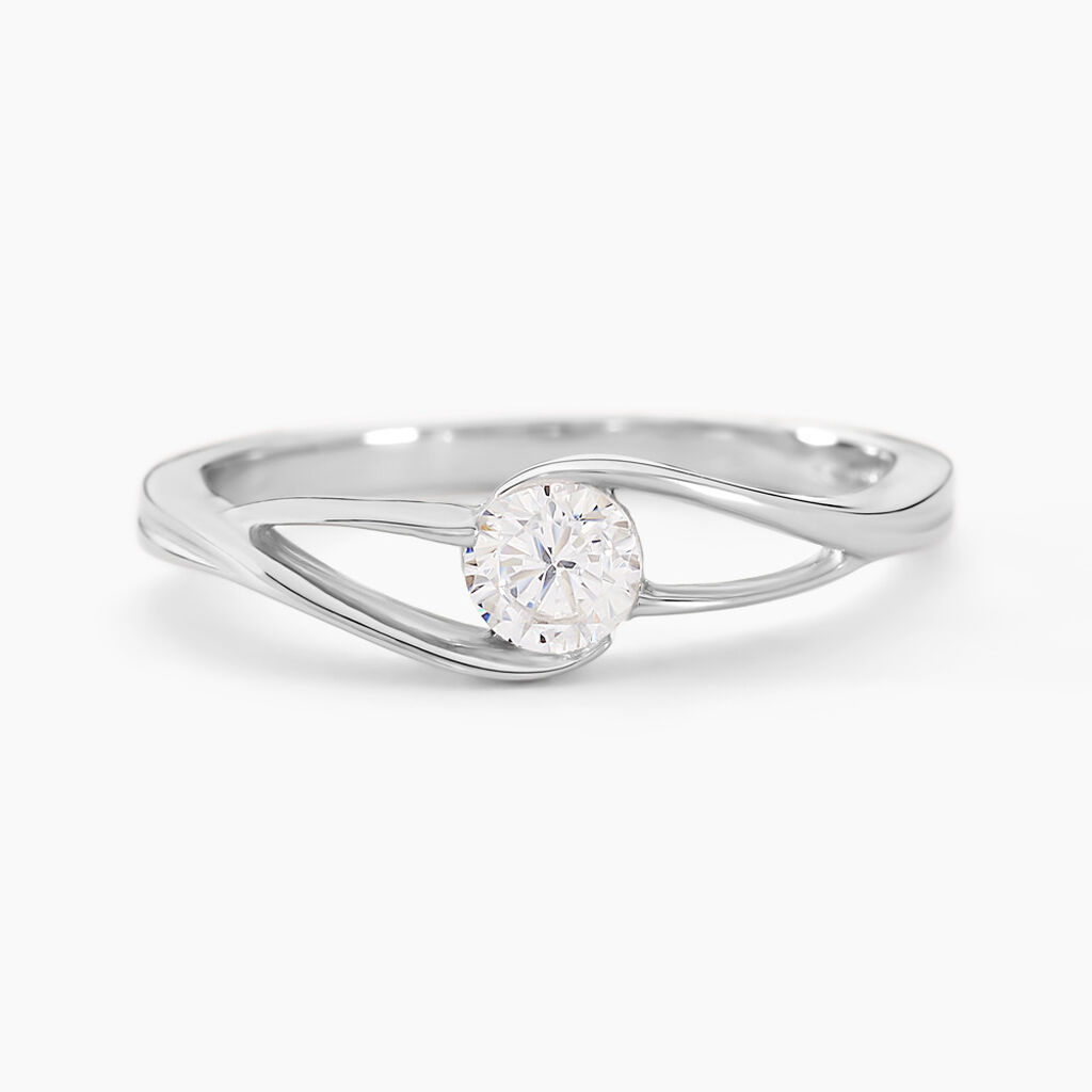 Bague Lysie Argent Blanc Oxyde De Zirconium - Bagues Solitaire Femme | Marc Orian
