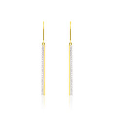 Boucles D'oreilles Pendantes Sahteene Or Jaune Diamant - Boucles d'oreilles Pendantes Femme | Marc Orian