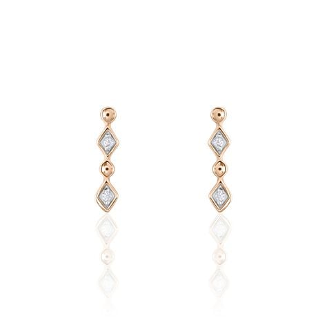 Boucles D'oreilles Puces Argent Rose Donaoxydes De Zirconium - Puces Femme | Marc Orian