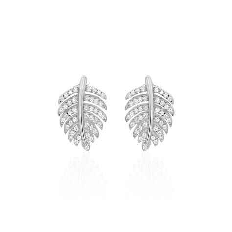 Boucles D'oreilles Pendantes Gabrielle Argent Blanc Oxyde De Zirconium - Pendantes Femme | Marc Orian