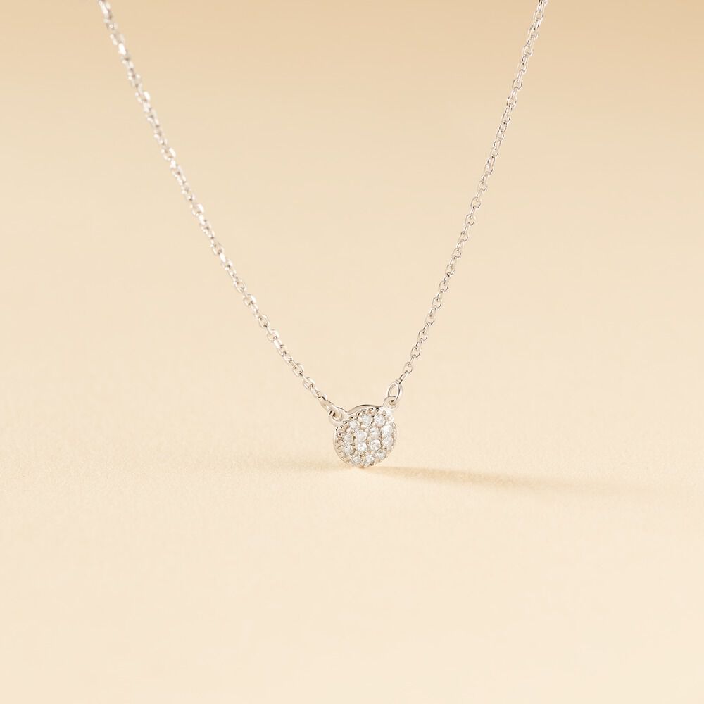 Collier Teani Or Blanc Diamant - Colliers avec pierres Femme | Marc Orian