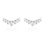 Boucles D'oreilles Puces Zuina Argent Blanc Oxyde De Zirconium - Puces Femme | Marc Orian