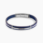 Bracelet Cuir De Vache Bleu - Bracelets cuir Homme | Marc Orian