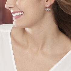 Bijoux D'oreilles Yannique Argent Blanc Oxyde De Zirconium - Boucles d'oreilles Ear cuffs Femme | Marc Orian