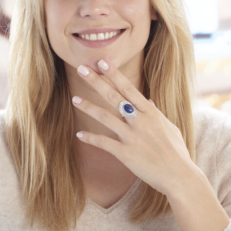 Bague Takara Argent Blanc Lapis Lazuli - Bagues Femme | Marc Orian