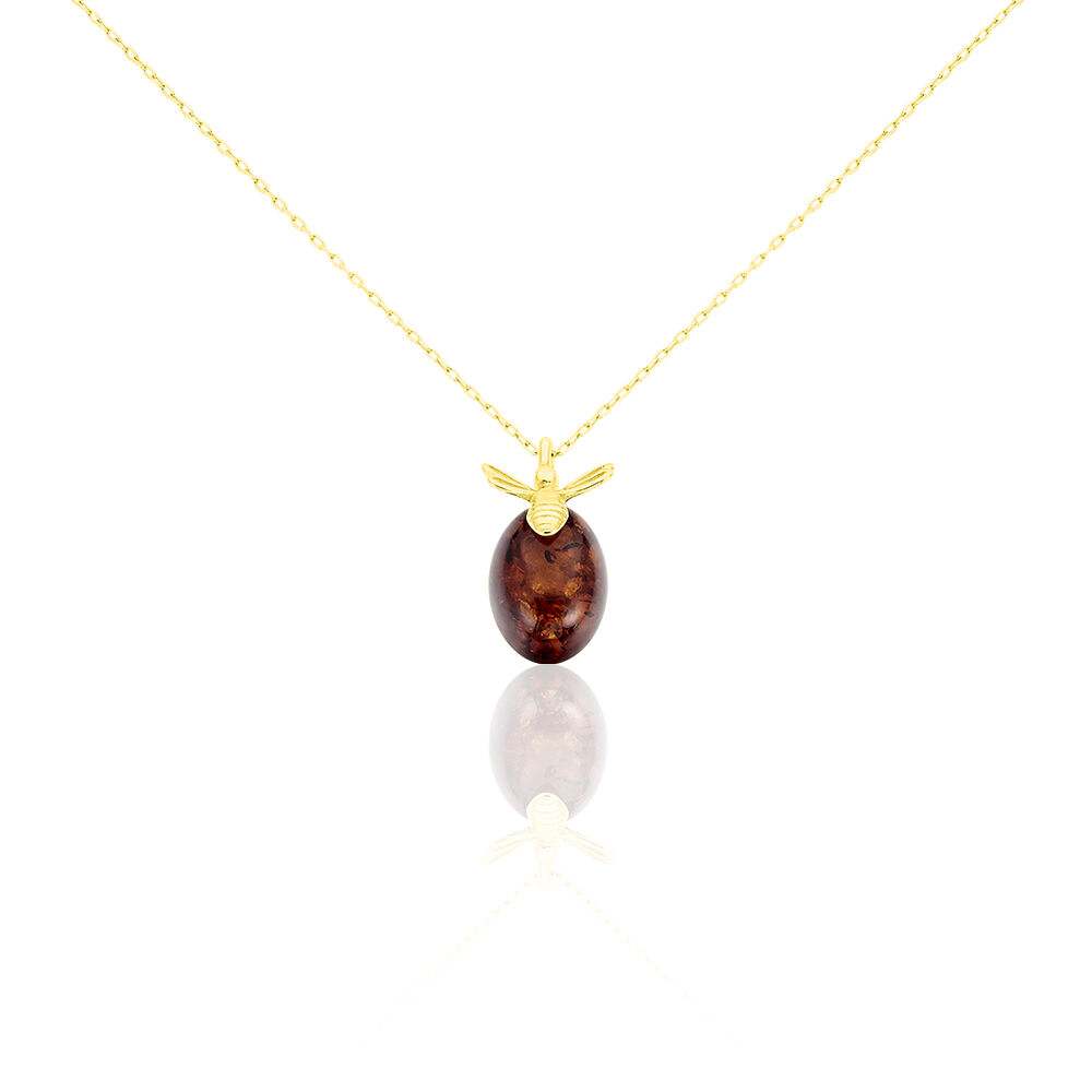 Collier Argent Doré Lyla Ambre - Colliers avec pierres Femme | Marc Orian