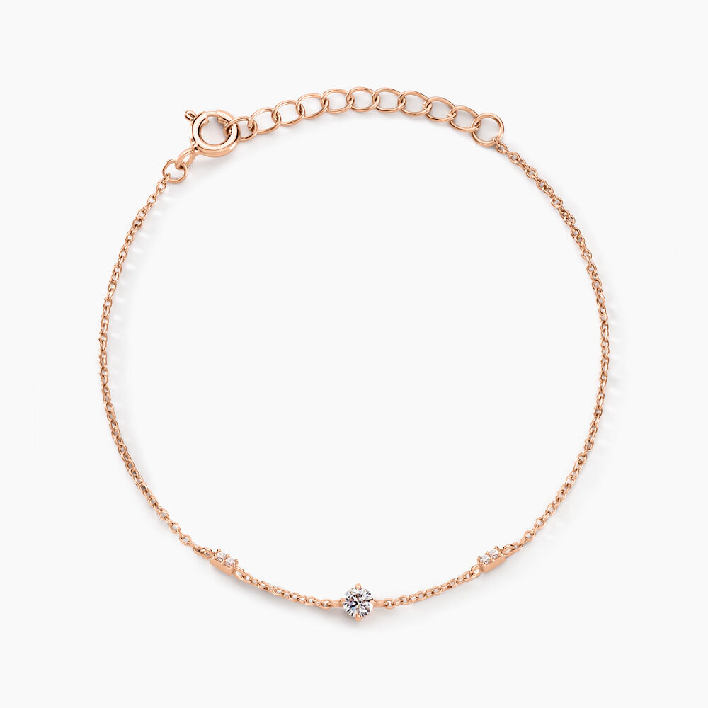 Bracelet Gemmie Argent Rose Oxyde De Zirconium - Bracelets chaînes Femme | Marc Orian
