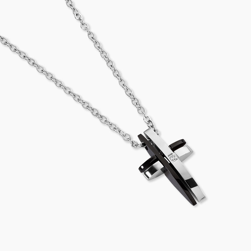Collier Ruya Acier Bicolore Oxyde De Zirconium - Colliers avec pierres Homme | Marc Orian