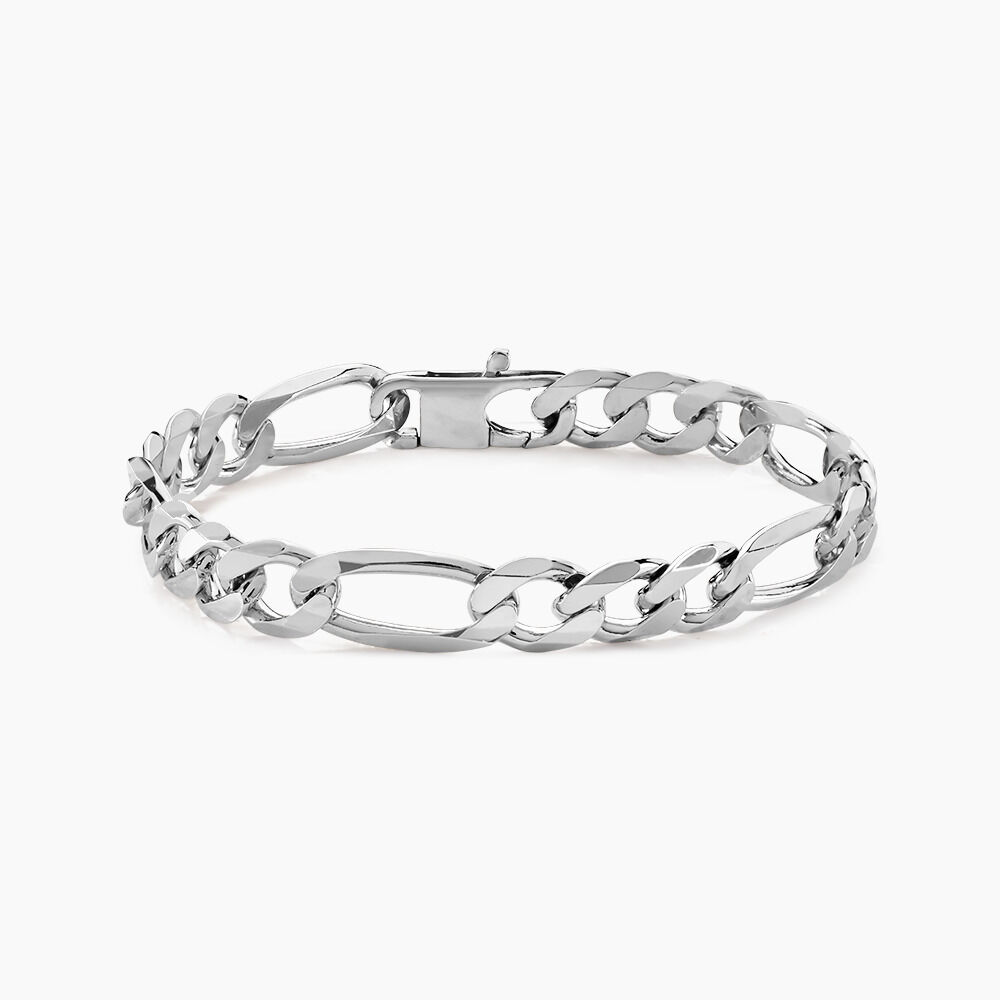 Bracelet Vivian Maille Alternee 1/3 Argent Blanc - Bracelets mailles Homme | Marc Orian