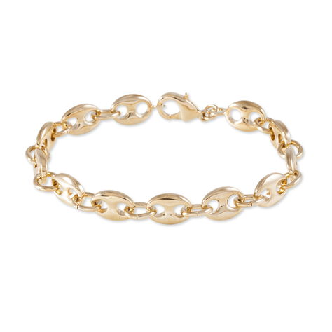 Bracelet Capucine Maille Grain De Cafe Plaque Or Jaune - Bracelets mailles Femme | Marc Orian