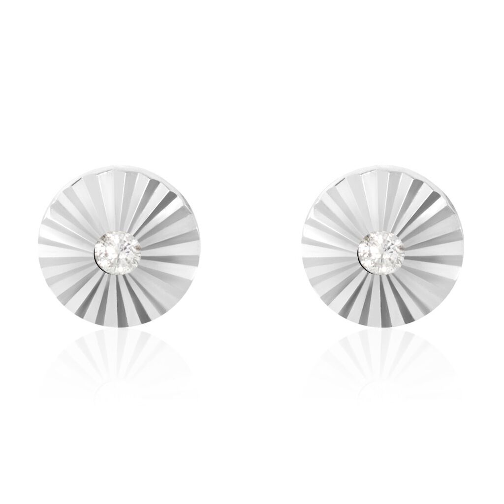 Boucles D'oreilles Puces Argent Blanc Valente Oxydes De Zirconium - Puces Femme | Marc Orian