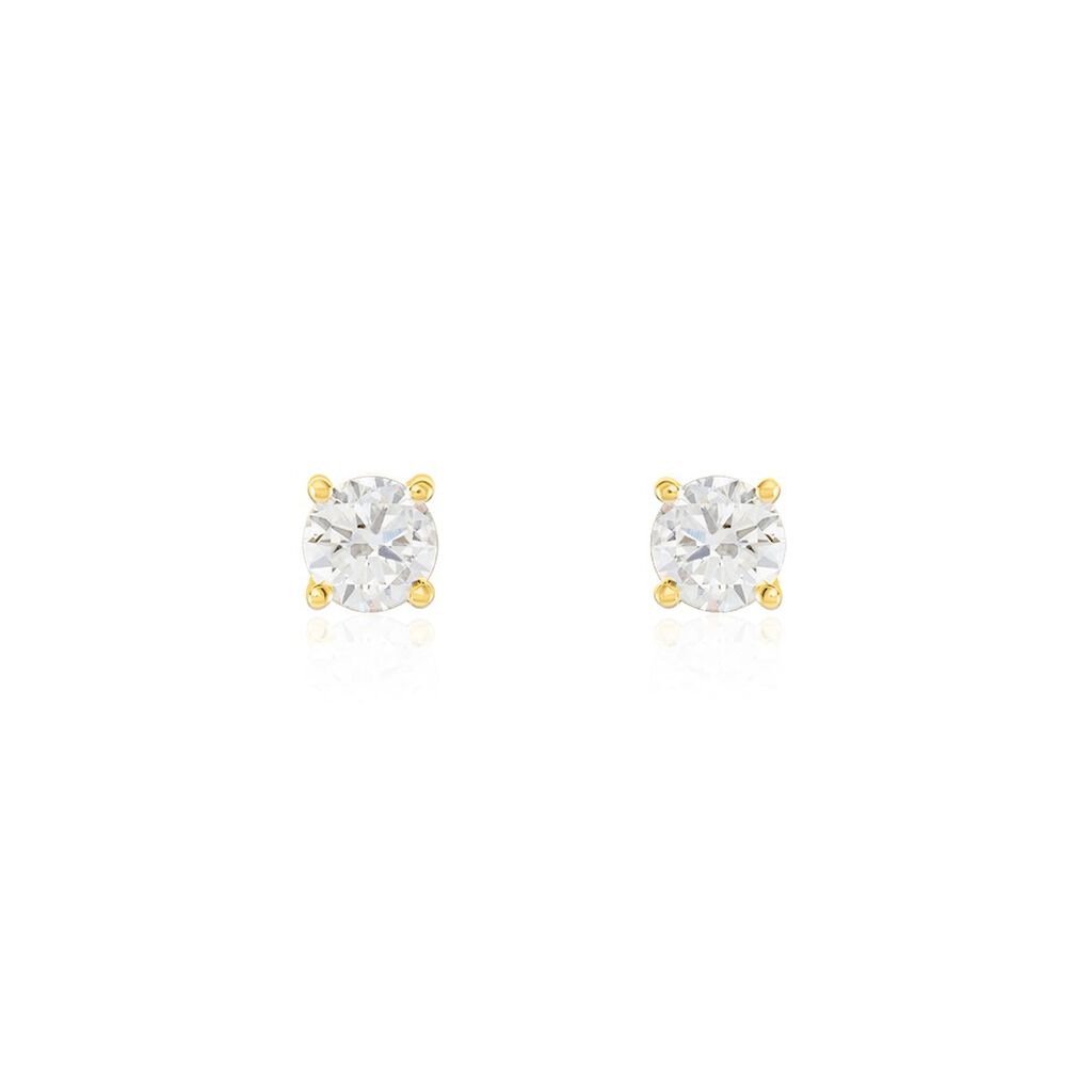 Boucles D'oreilles Puces Or Jaune Aphrodite Diamants - Boucles d'oreilles mariage Femme | Marc Orian
