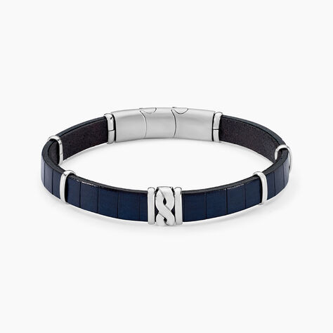 Bracelet Jourdan Chip Cuir Noir - Bijoux Homme | Marc Orian