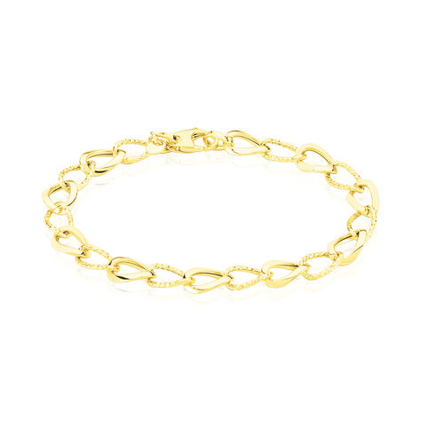 Bracelet Joice Maille Altern&eacute;e Et Godronne Or Jaune - Bracelets mailles Femme | Marc Orian
