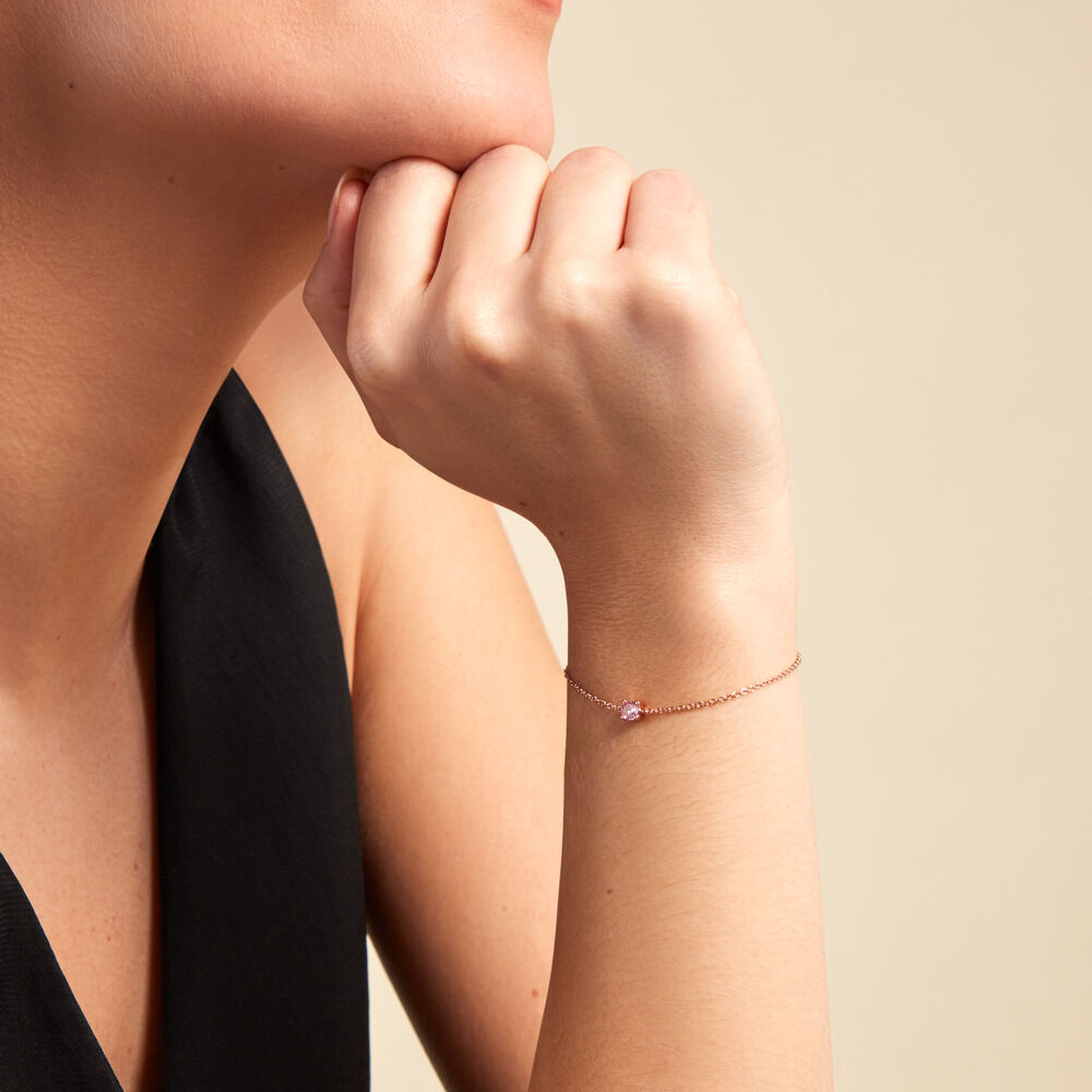 Bracelet Lylwen Argent Rose Oxyde De Zirconium - Bracelets chaînes Femme | Marc Orian