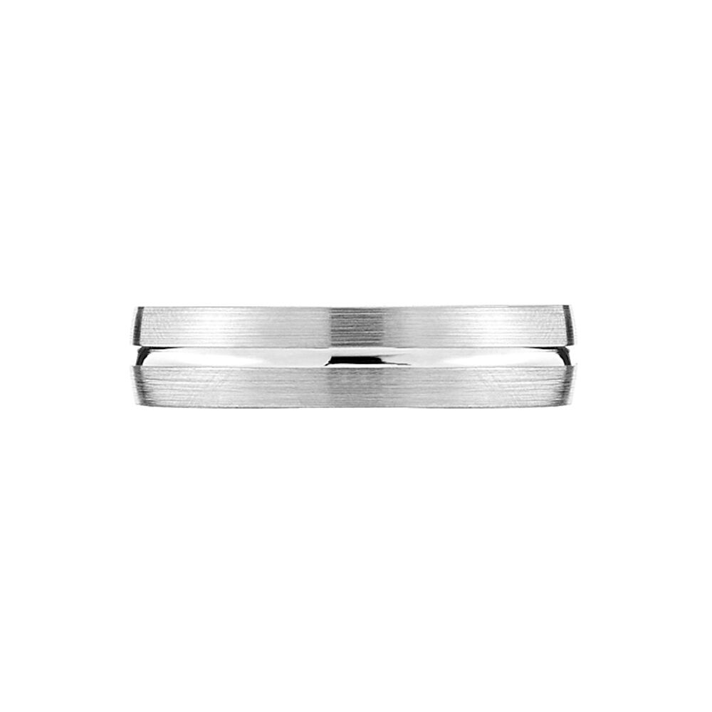 Alliance Liseret Central Ruban Plat Palladium Blanc - Alliances duo Homme | Marc Orian