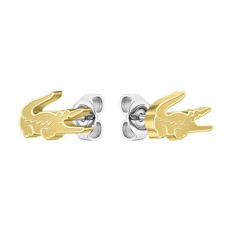 Boucles D'oreilles Puces Lacoste Crocodile Acier Jaune - Bijoux Famille | Marc Orian