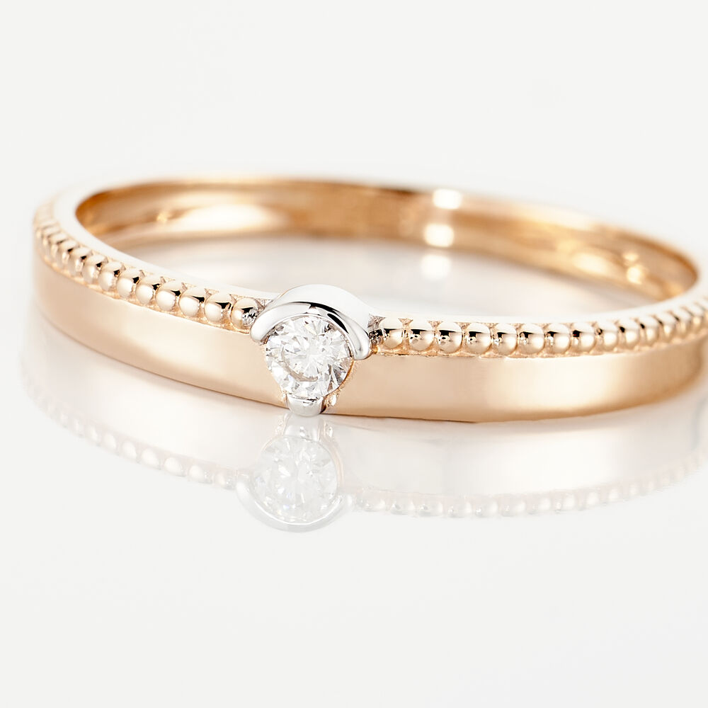 Bague Lou Or Rose Diamant - Solitaires Femme | Marc Orian