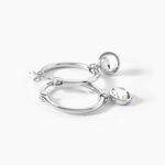 Cr&eacute;oles Bastiano Rondes Argent Blanc Oxyde De Zirconium - Boucles d'oreilles pampille Femme | Marc Orian