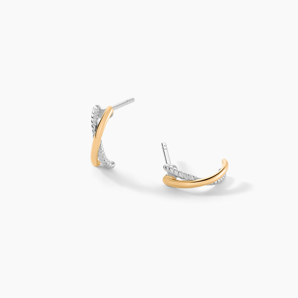 Creoles Louma Or Jaune Argent Blanc - Cr&eacute;oles Femme | Marc Orian