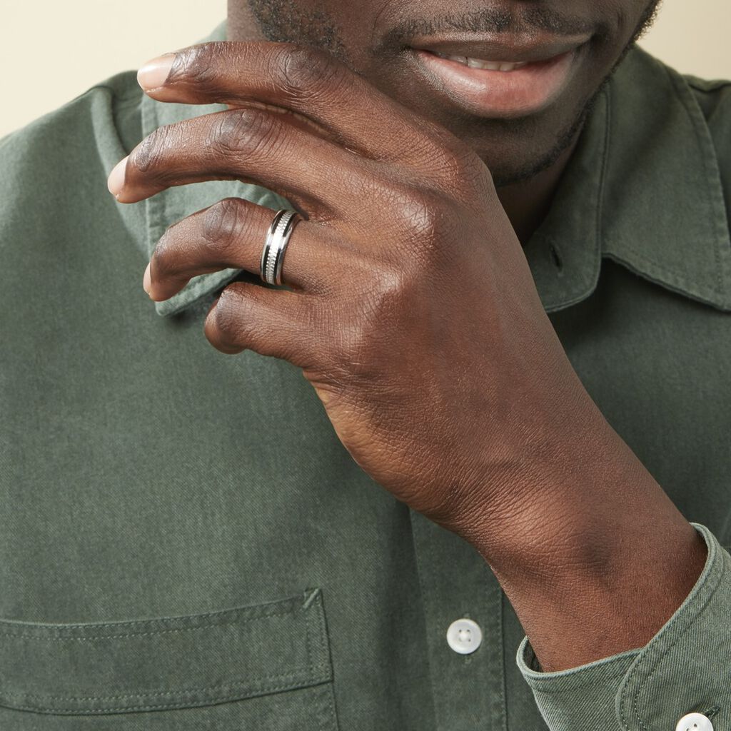 Bague Jonc Maewen Acier Blanc - Bague fantaisie Homme | Marc Orian