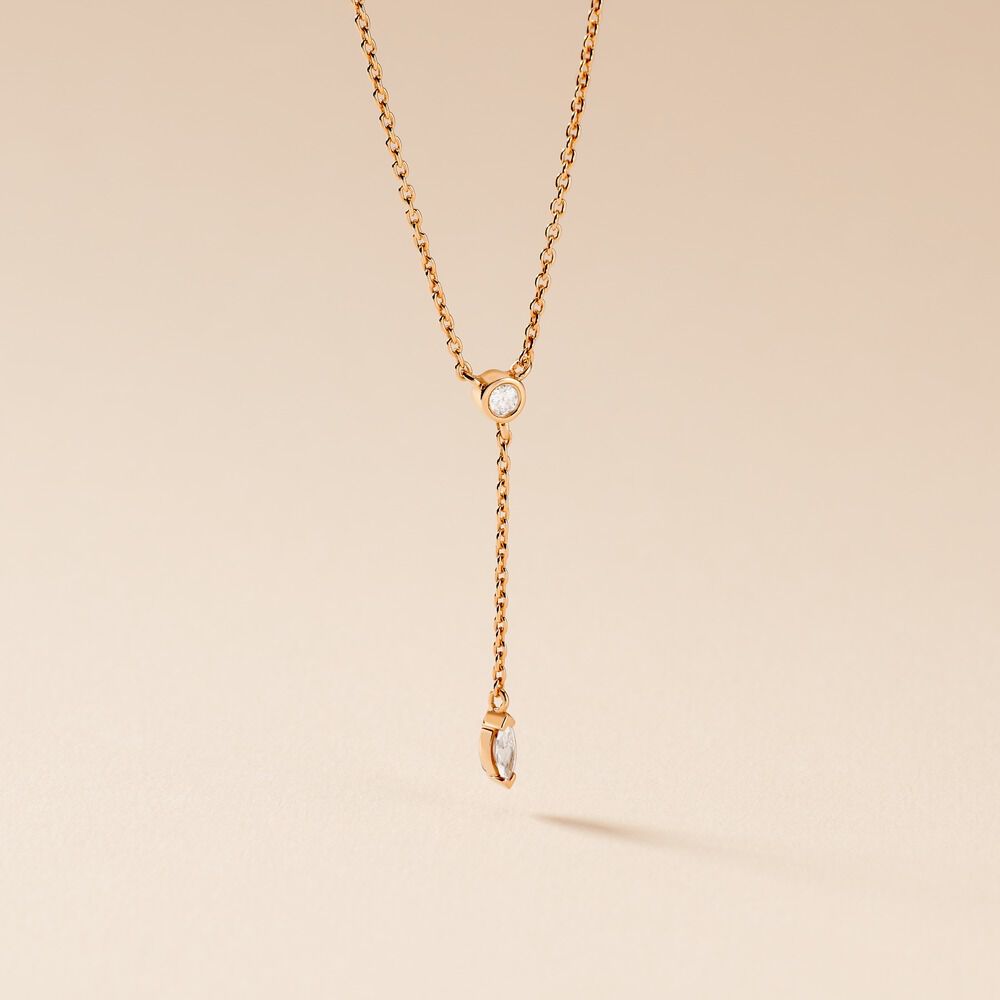 Collier Kenta Argent Rose Oxyde De Zirconium - Colliers avec pierres Femme | Marc Orian