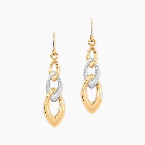 Boucles D'Oreilles Pendantes Pentti Or Bicolore - Pendantes Femme | Marc Orian