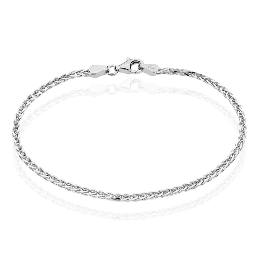 Bracelet Sherihane Maille Palmier Argent Blanc - Bracelets mailles Femme | Marc Orian