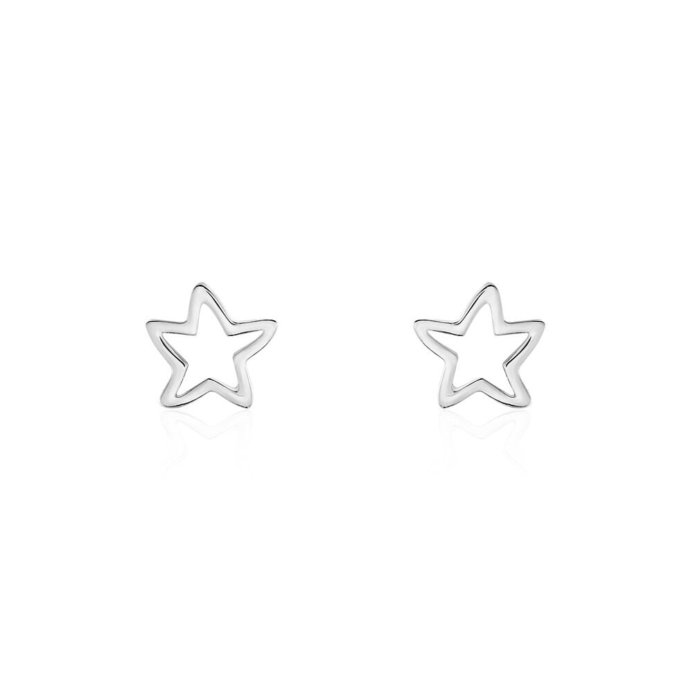 Boucles D'oreilles Puces Alphonsine Etoile De Mer Or Blanc - Puces Femme | Marc Orian