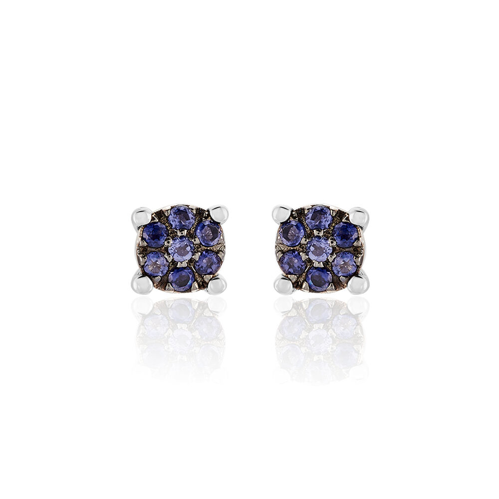 Boucles D'oreilles Puces Kate Or Blanc Saphir - Puces Femme | Marc Orian